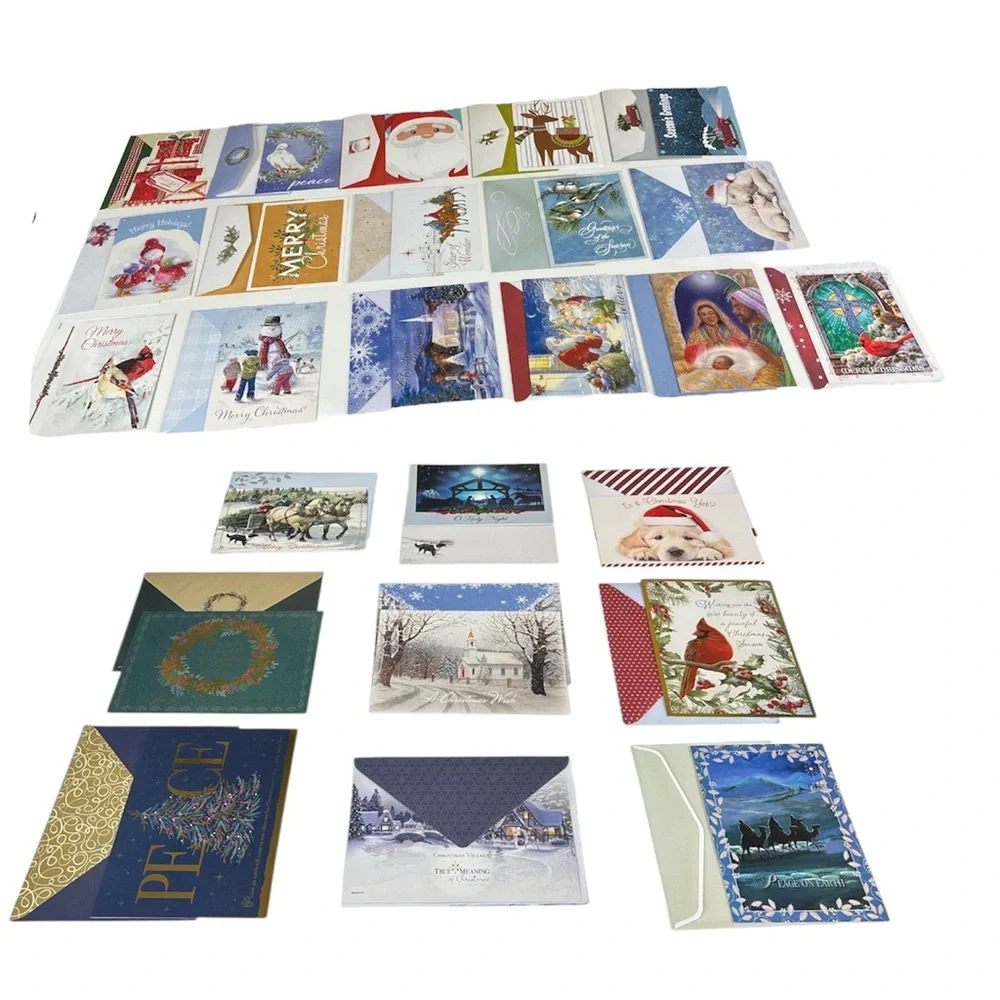 VTG Assorted Holiday Greeting Cards with matching envelopes Set 25